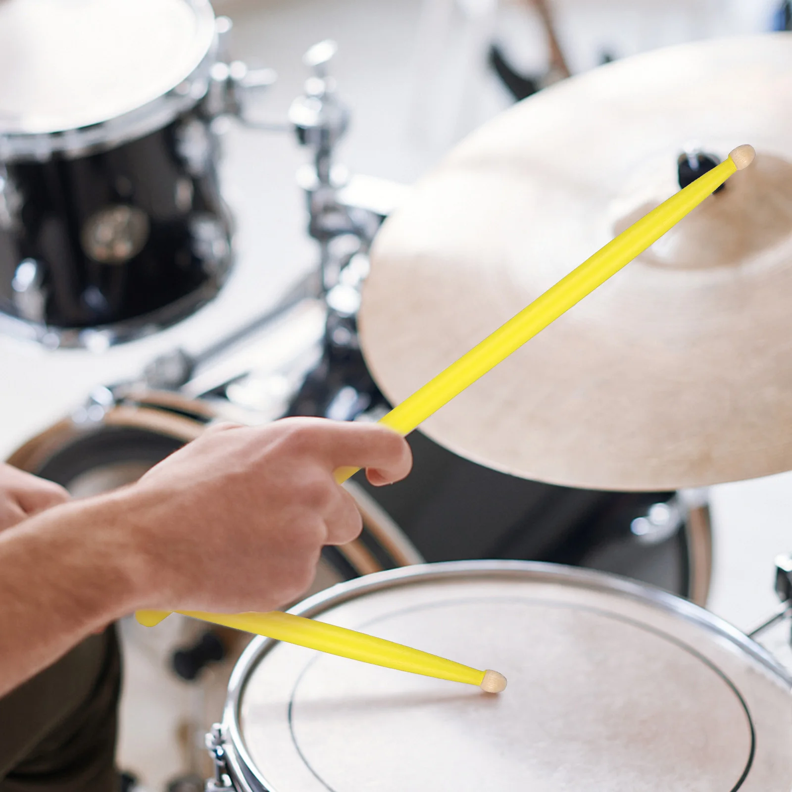 

4 Pairs Adults Colored Maple Drum Sticks Music Wooden Teardrop-shaped Drumsticks Child