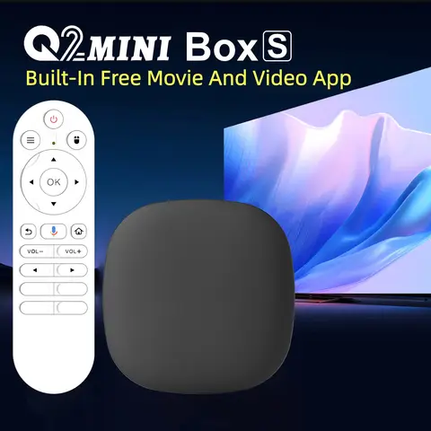 Android16 TV Box Q2 mini Allwinner H313 IPTV gratuit inclus prend en charge 2.4G et 5G double Wifi 4K lecteur multimédia TV Box décodeur vocal