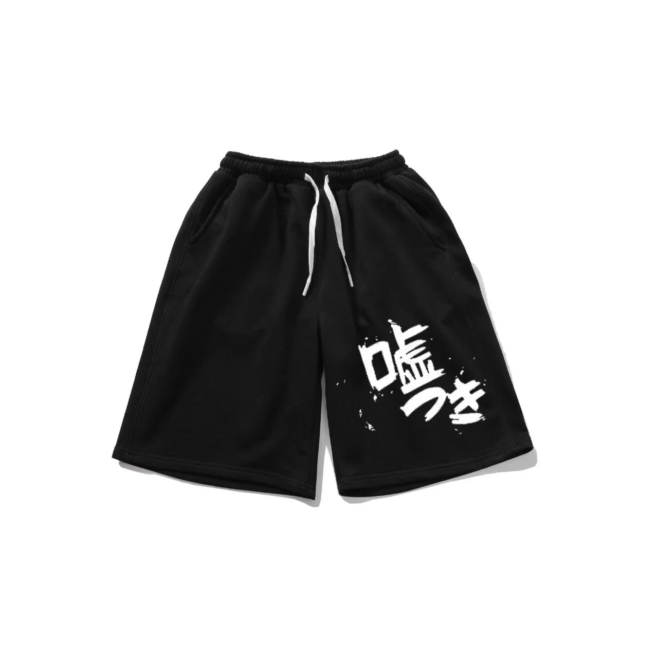 

Летние повседневные брюки-капри прямого кроя свободного силуэта для подростков с мультяшным аниме-принтом для мальчиков и девочек, повседневные брюки для отдыха