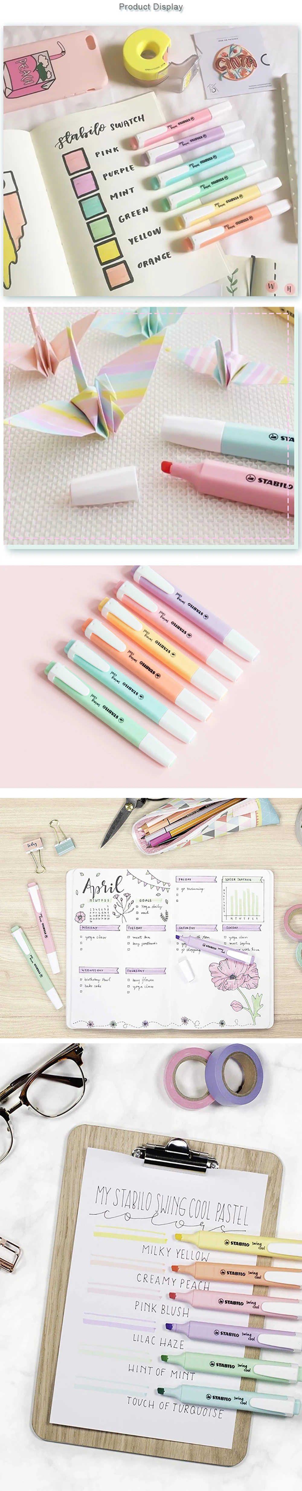 Deutschland Stabilo Textmarker 275 Macaron-Farbmarkierungsstifte für Studenten, sicher, ungiftig, umweltfreundlich, Schulbedarf, Schreibwaren – Detail 5