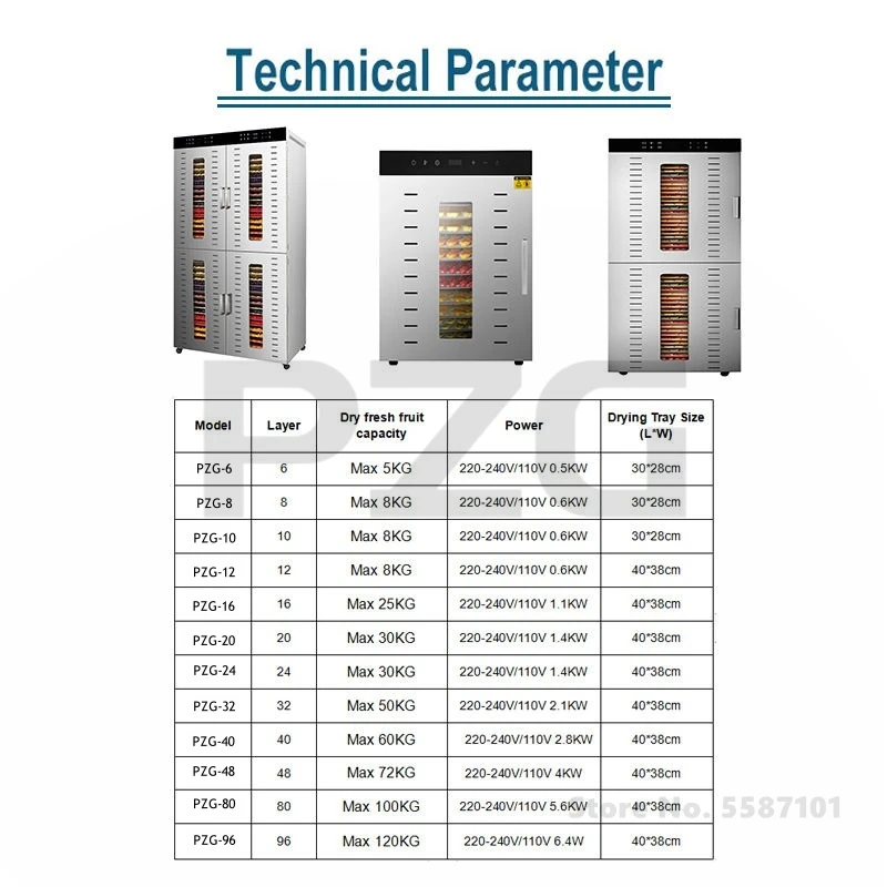 48 Trays S.S. Commercial Food Dehydrator For Fruit Vegetable Dryer Household Dried Meat Beef Jerky Drying Machine Banana Dryer