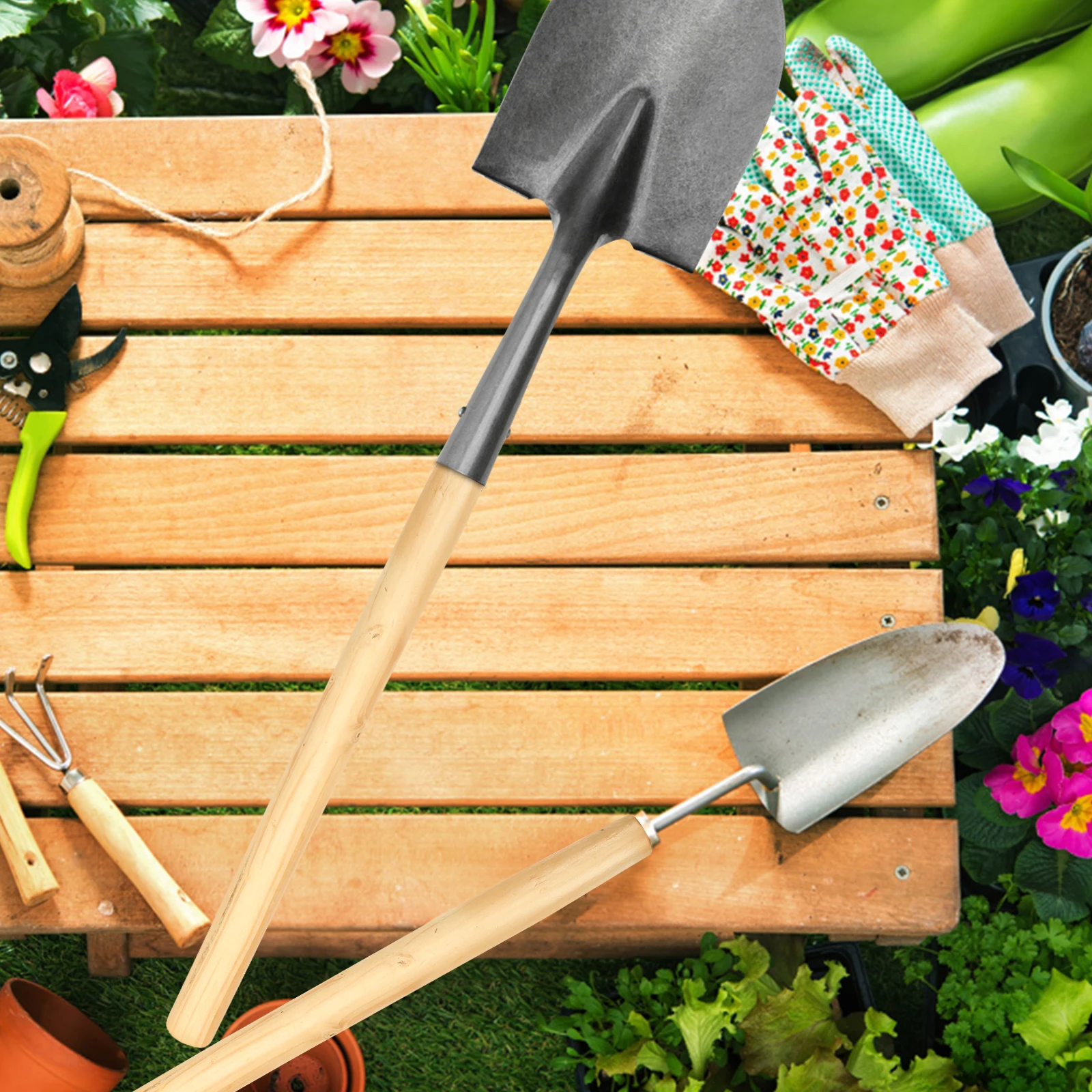 

4Pcs Wooden Handle Grip Ergonomic Durable Replacement for Shovel Hoe Hammer Garden Tool Accessories Shovel Handle Replacement