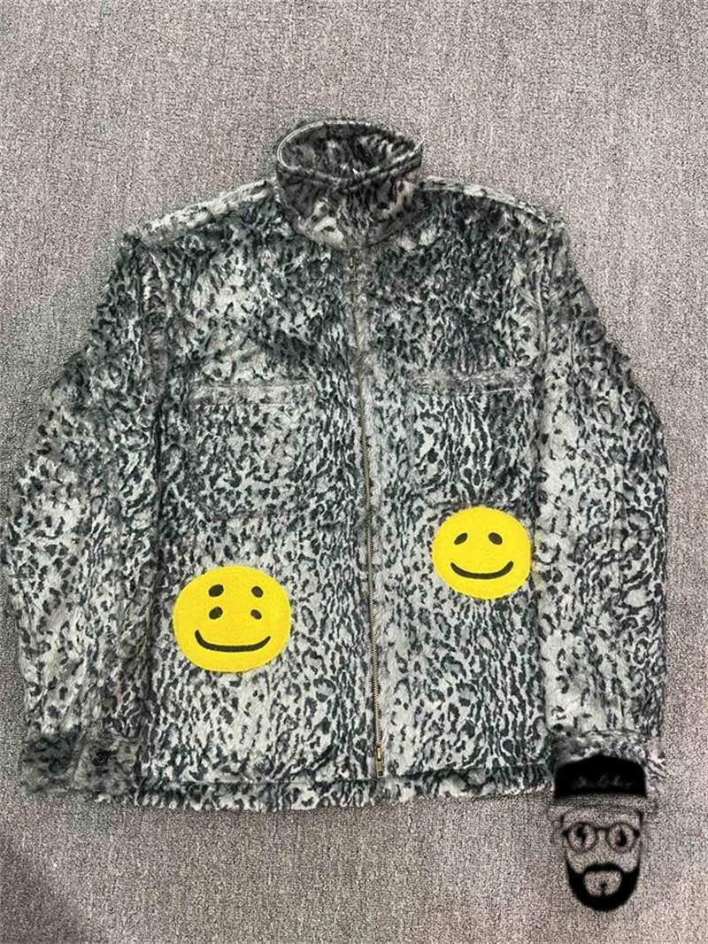 

CPFM Smiling Face Jacket Lamb Fleece Fabric Loose Zipper 1:1 Men's and Women's Coat