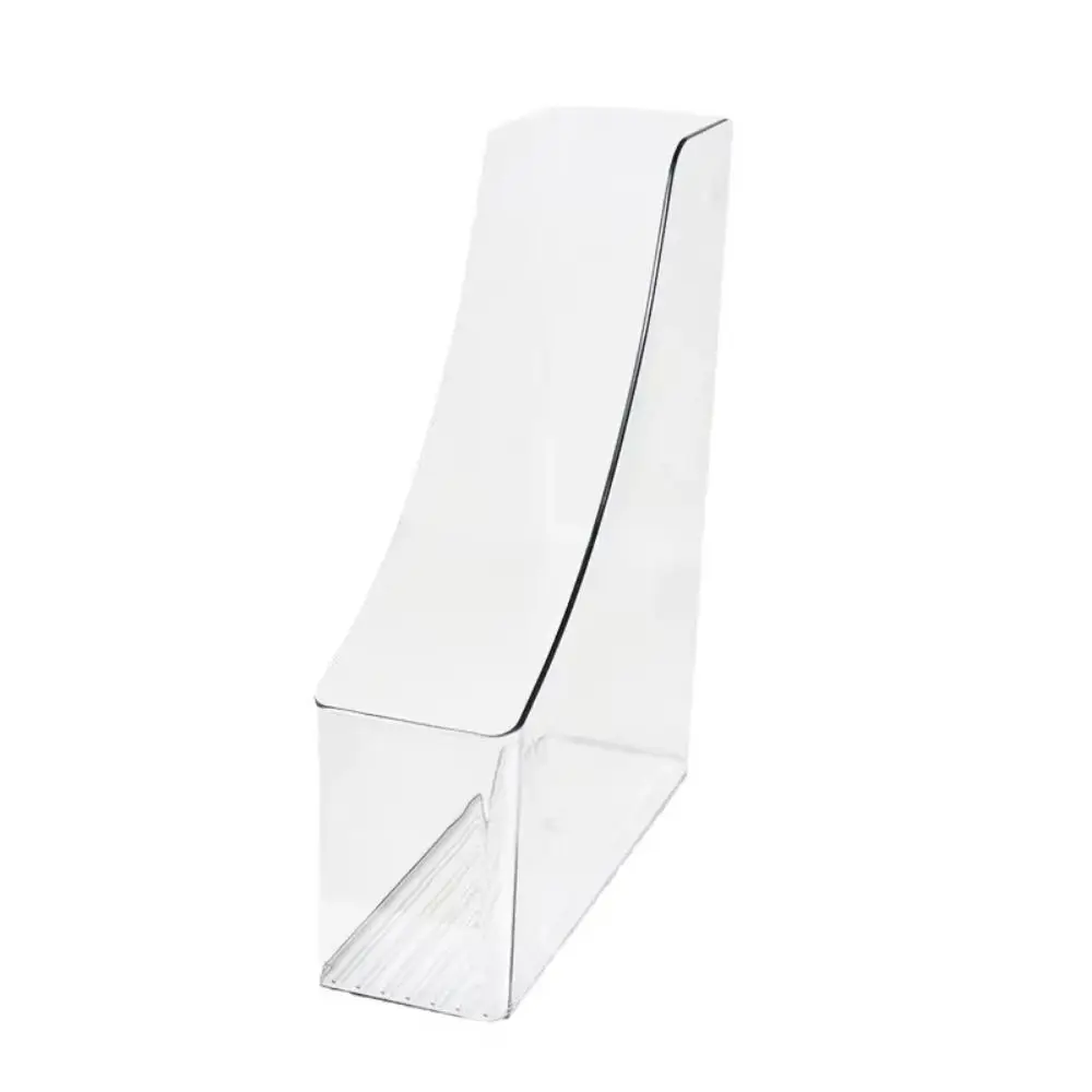 Minimalist Clear Plastic Office Desk Magazine Organizer with Single Slot for File and Book Storage