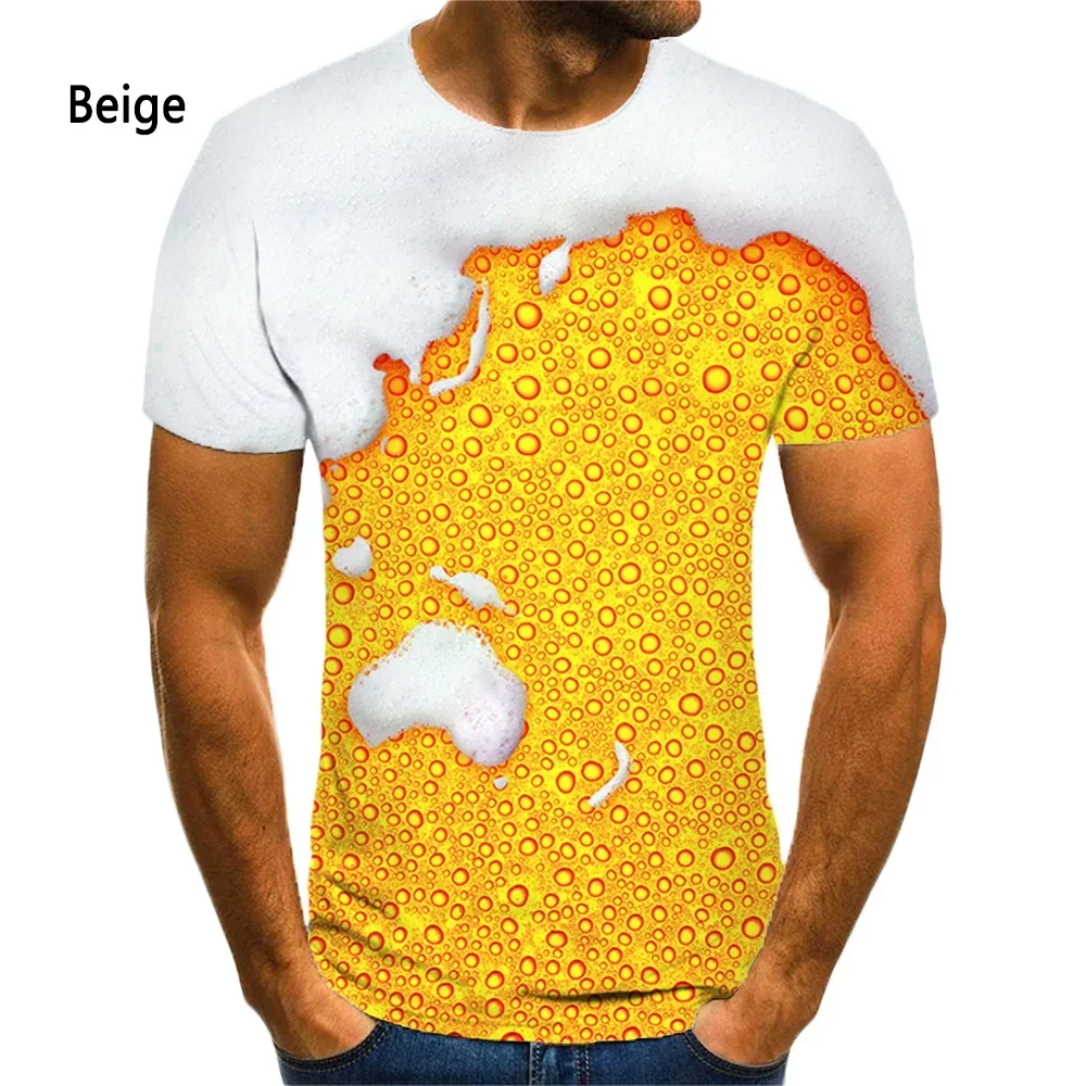 

Men's Sports Quick-Drying T-Shirt Beer Role Play Party 3D Printing Casual Street Fun Creative Summer Children's Short-Sleeved To