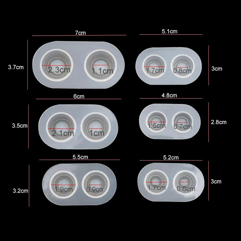 صب عيون الدمية، مقلة عين سيليكون - 6 قطع، عين راتينج الدمية، مستلزمات صناعة الدمى الرائعة