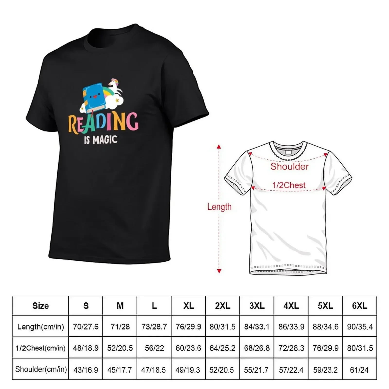 Reading is Magic Book Lover Design T-Shirt baggy shirts designer shirts vintage t shirts sublime anime men