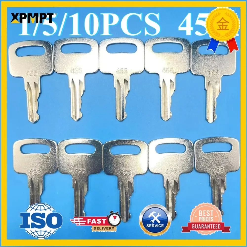 

1/5/10PCS 455 Ignition Keys for Scissor Lift Boom Forklift Lifts Upright Heavy Equipment Key 104466