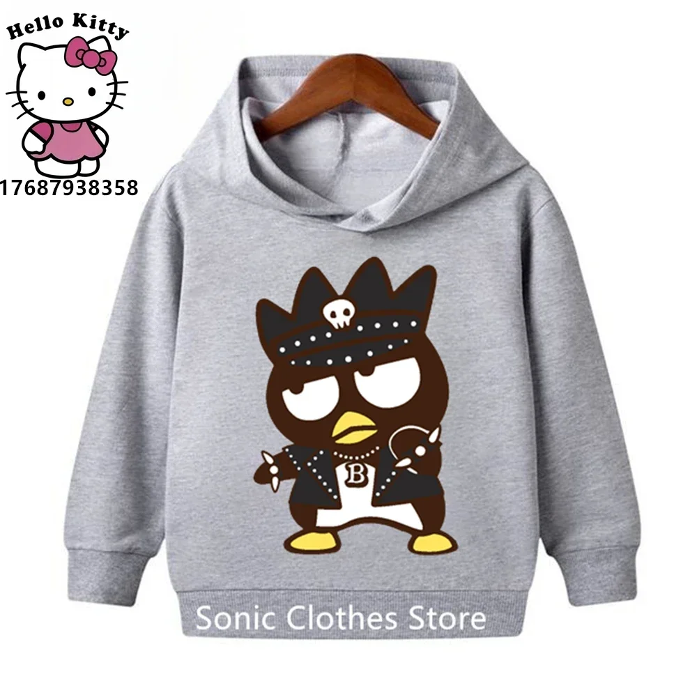 2024 Bad Badtz-maru Hoodie Kids Boys Clothes Girls Clothing Sweatshirts Spring Boys Long Sleeves Cartoon Hooded 2-14y Tops