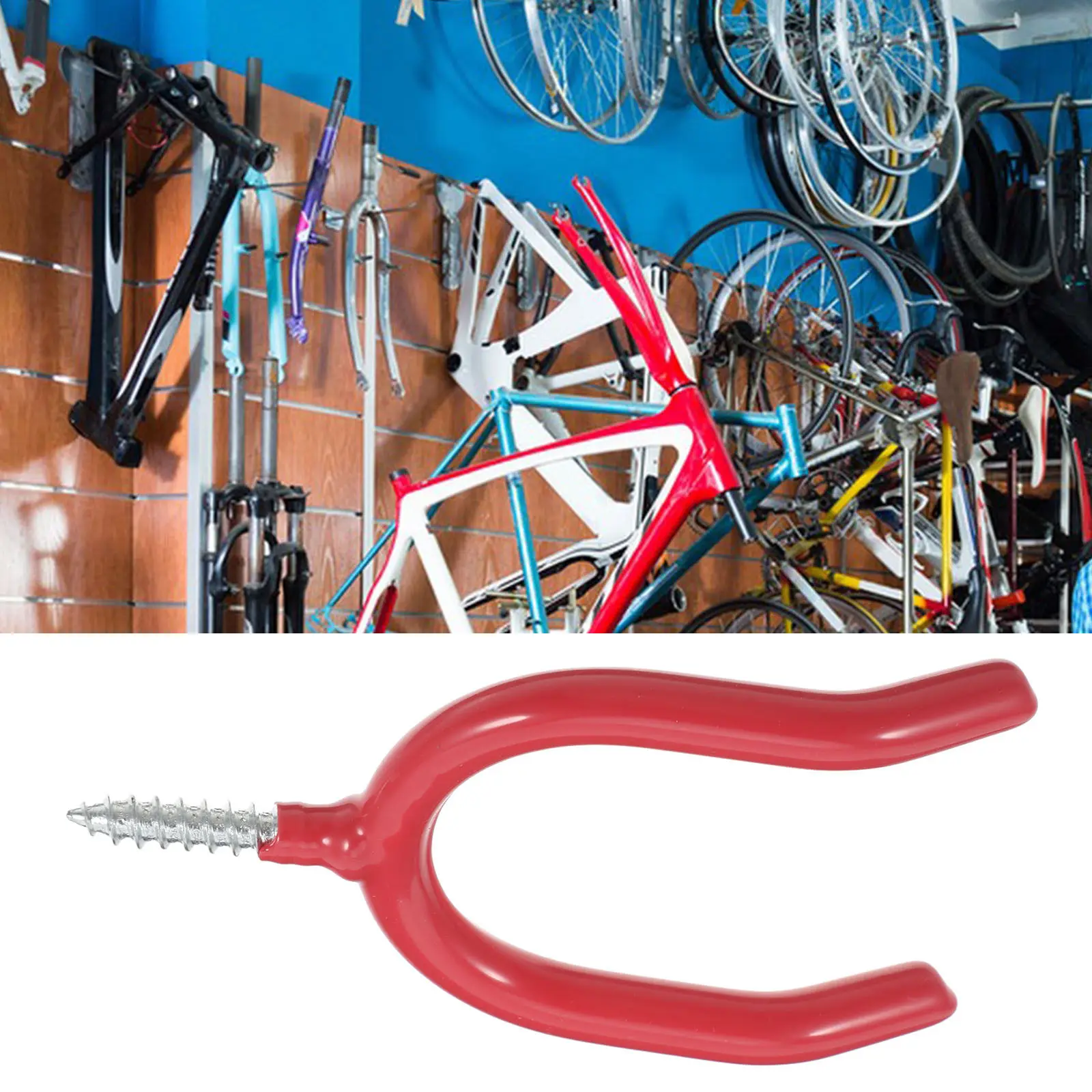 Utility Hooks for Garage Wall U Shaped Screw in Heavy Duty Metal Hooks with Rubber Coating Garden Tool Holder Shed Storage