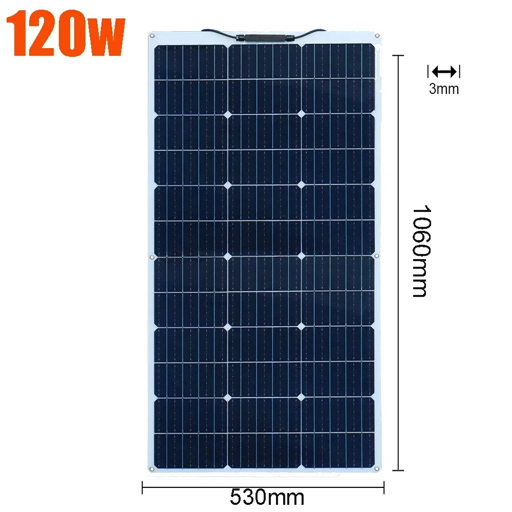 12v Solar Panel Flexible 150w 120w 100w 80w Photovoltaic Panel System for Home Balcony Car Boat Battert Charge Camper Waterproof