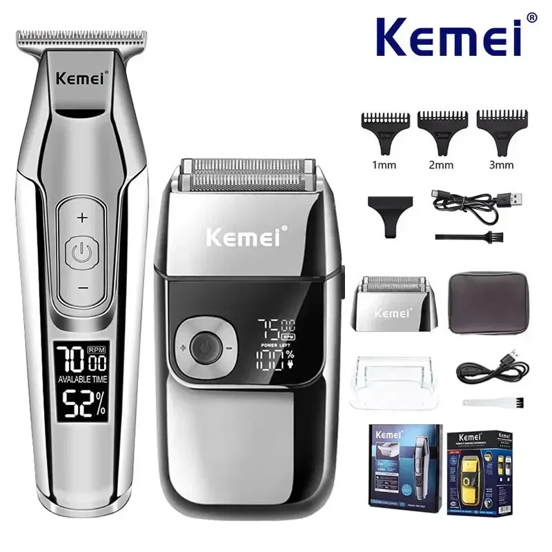 Kemei KM-5027 Original Cordless Electric Hair Clipper Rechargeable Hair Trimmer KM-2028 Shaver for Men USB Charging Razor Barber