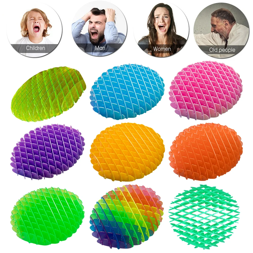 Sensory Deformable Plastic Shrapnel Decompression Worm Toy Colorful Funny Pocket Fidget Toy Sensory Stress Anxiety Relief Toys