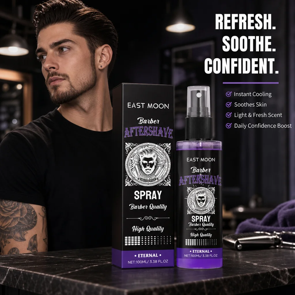 East Moon Scented After‑Shave Beard Spray For Men Mild Purify Nourish Hydrate Beard Refreshing Moisturizing Facial Essence Spray