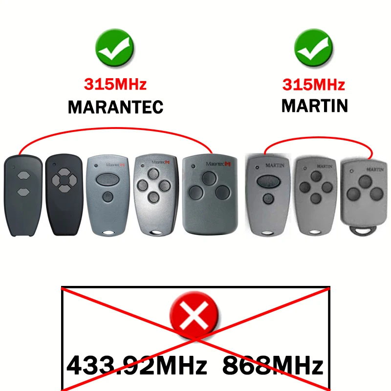 MARANTEC 315MHz M3-2312 M3-2314 ดิจิตอล 382 ML ML 2312 M3 3313 1312Vรีโมทคอนโทรลโรงรถ 315MHzประตูรีโมทคอนโทรล