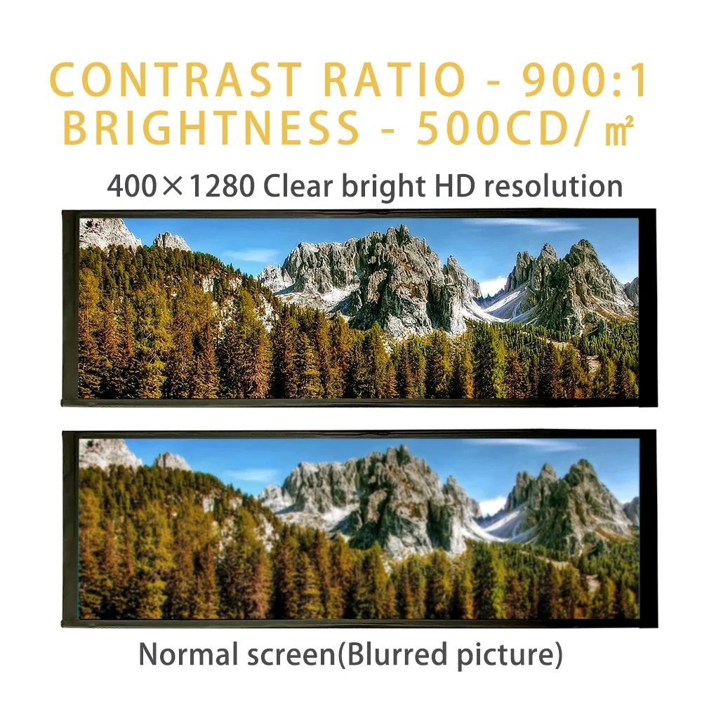 LESOWN 7.9 inch Stretched Bar Secondary Screen Display 7.84 Wide mini Long Strip HDMI IPS 400x1280 LCD Monitor for PC Computer