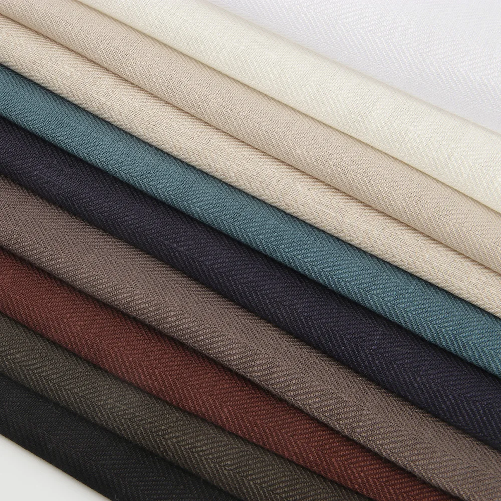 Woven organic 160gsm14sx14s 100% Linen twill shirts suits  jackets men and women linen fabrics