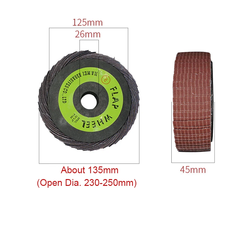 10*2 in. Abrasive Flap Grinding Wheel Emery Cloth Wire Striping  Polishing Wheel Curved Irregular Surface Bench Polisher Tools