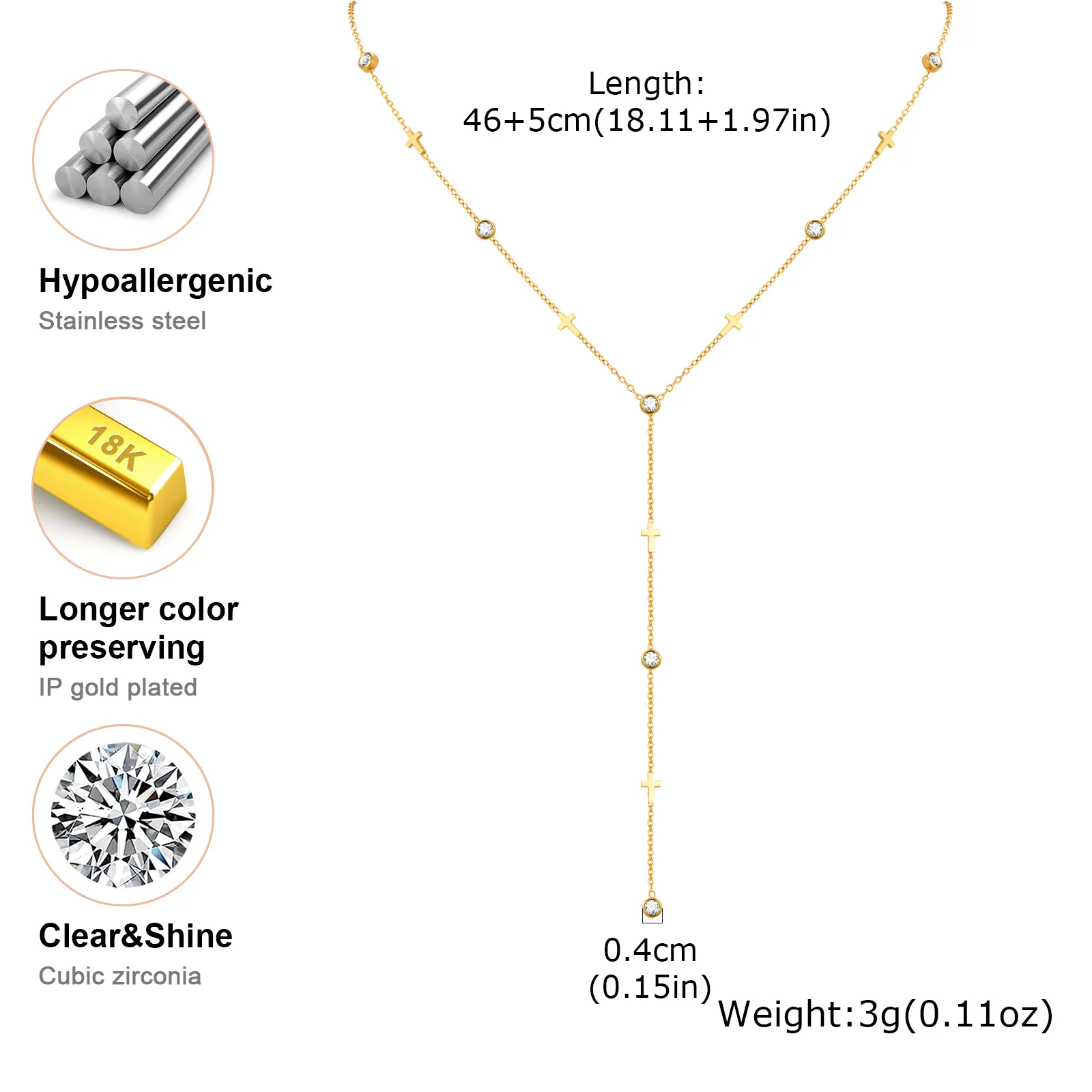 Edelstahl-Halskette in Y-Form mit Schmetterlingsherz für Damen, vergoldete lange Halskette mit Zirkonperlen, trendiger Partyschmuck – Detail 8