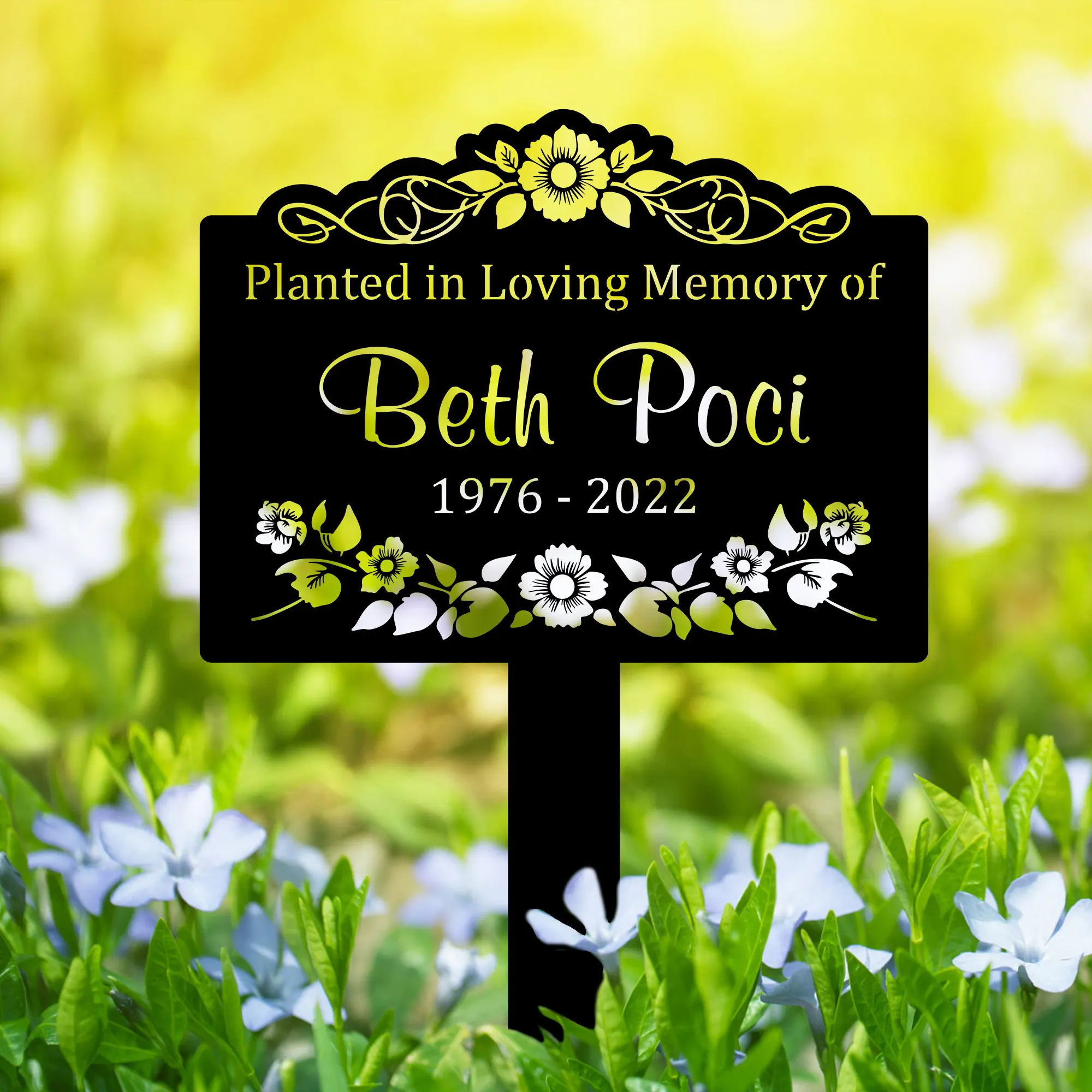 Picture 3: Custom Memorial Tree Sign With Stake Metal Name Plate Metal Memorial Marker Tree Plaque Marker Memorial Marker Metal Garden Mark