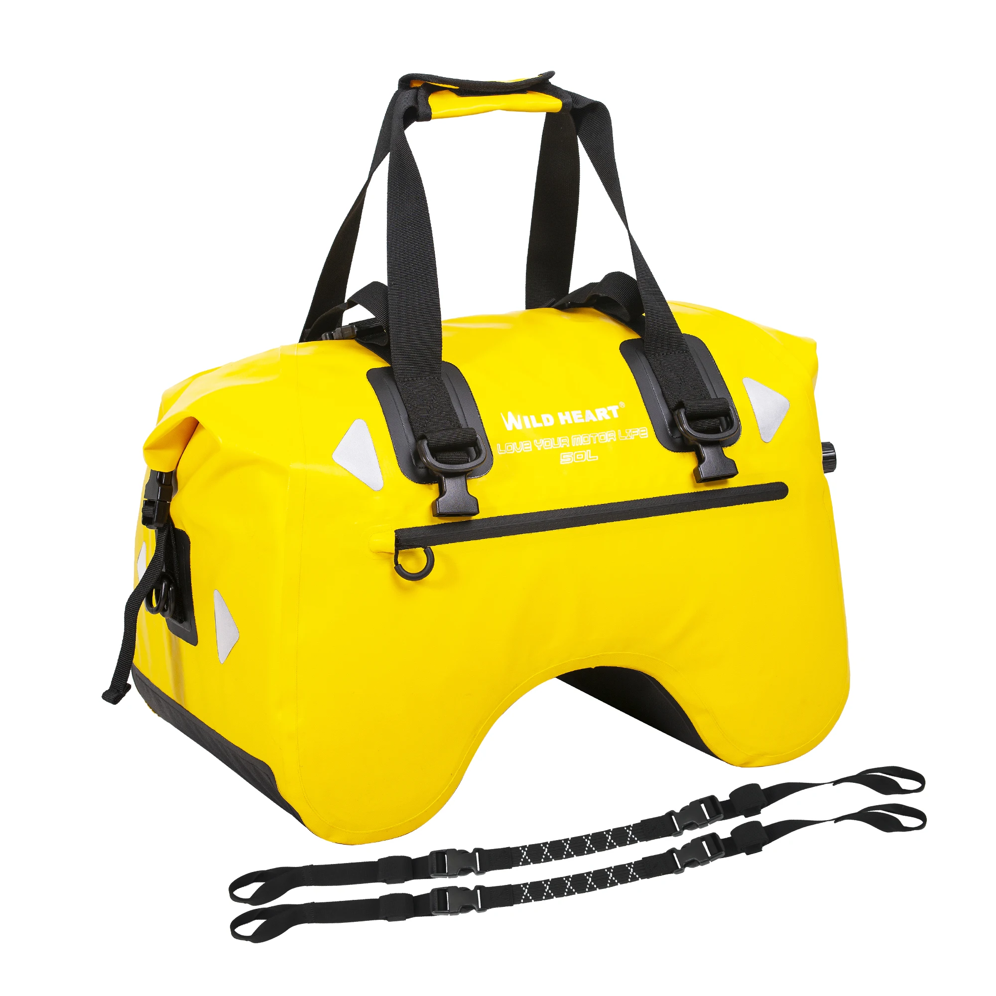 

WILD HEART Dry Motorcycle Tail bag 70L With Rope Straps and Inner Pocket Waterproof PVC 500D for Travel,Motorcycle and so on