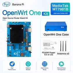 Banana Pi OpenWrt One MediaTek MT7981B 1GB DDR4 2.5GbE RJ45 and Gigabit Ethernet RJ45 256 MiB SPI NAND Open Source Smart Router