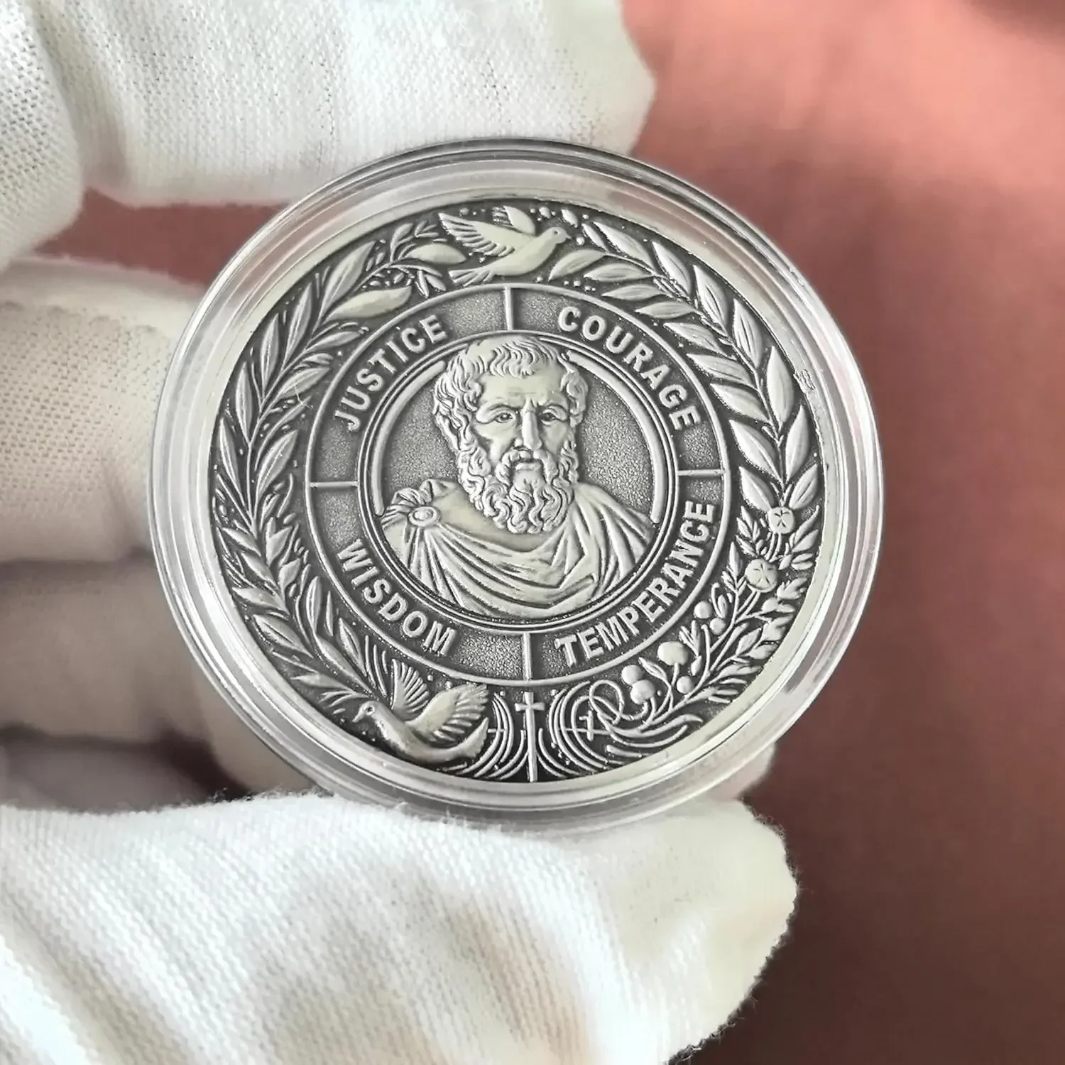 The Four Cardinal Virtues Stoic Coin: Emblem of Christian Ethical Principles — Inspirational  Reminder for Stoicism Enthusiasts