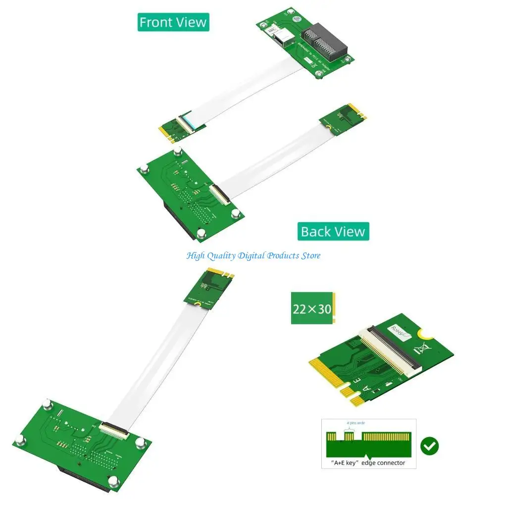 

U2JE NGFF M.2 Ключ A/E в PCIEXPRESS Слот 4PIN Power Adapter Poard с USB2.0 Удлинительным кабелем Horizontal