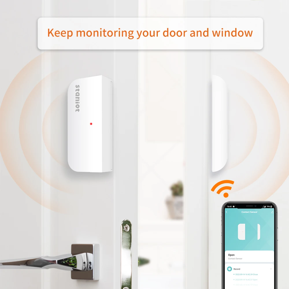 Staniot-Sensor inteligente de ventana y puerta con WiFi, Detector abierto y cerrado, protección de seguridad para el hogar, Control de vida