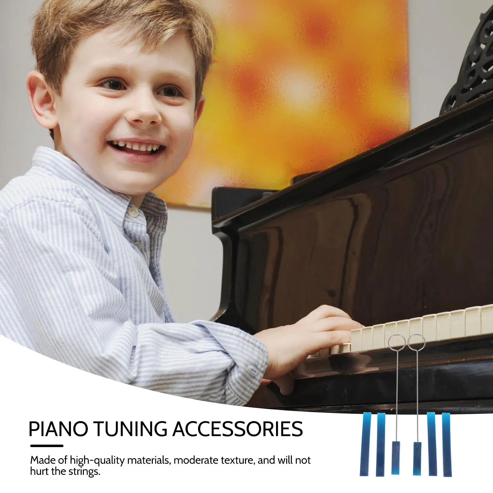 

6pcs Tuning Rubber Wedge Mutes Blue For Accessories Instrument Supplies Piano Maintenance Kit Piano Tuning Tool