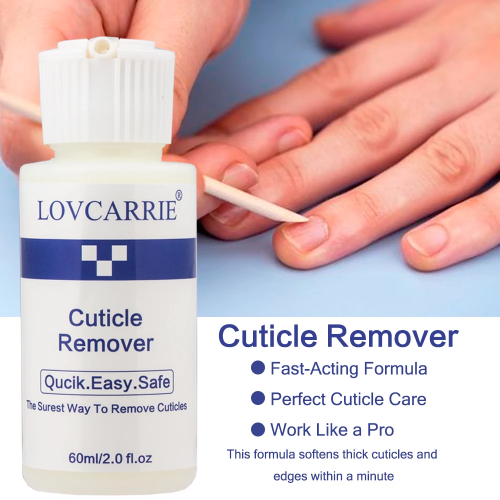 LOVCARRIE 60ML Cuticle Remover Liquid Professional Cuticle Softener Anti-bard Nail Care Products for Manicure Pedicure Repair