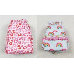 Wholesale Baby Girl Backpack Rainbow Leopard Daypack Toddler Children Outdoor Portable Kids Boutique School Bag