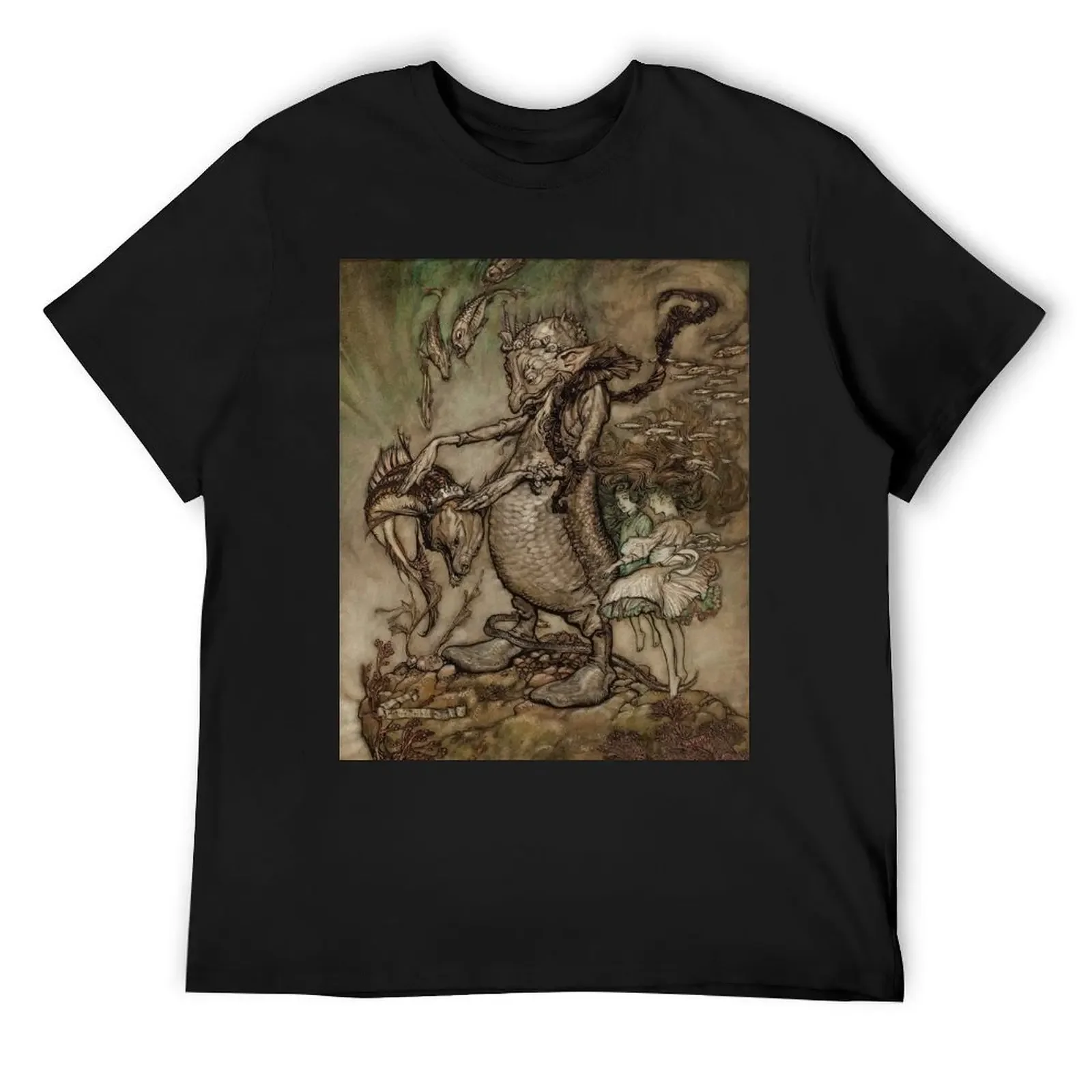 

Water goblin illustration - Arthur Rackham T-Shirt summer top heavyweights men clothing