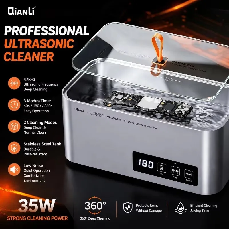 qianli-qx9000-ultrasonic-cleaner-35w-47khz-metal-glass-body-for-phone-pcb-glasses-jewelry-circuit-board-cleaning-repair-tools