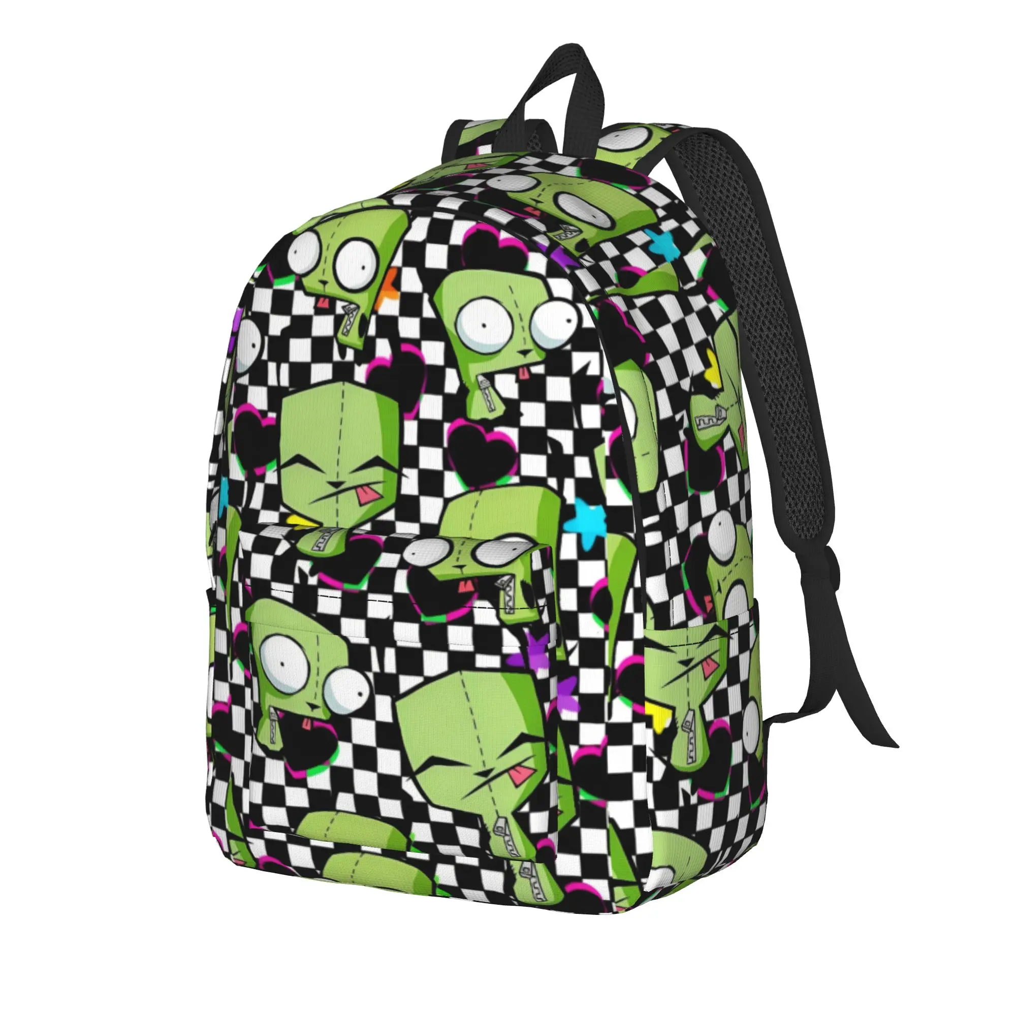 Cute Invaders Zims Cartoon  Teenage Backpack Sports High School Work Daypack for Men Women Laptop Computer Shoulder Bag