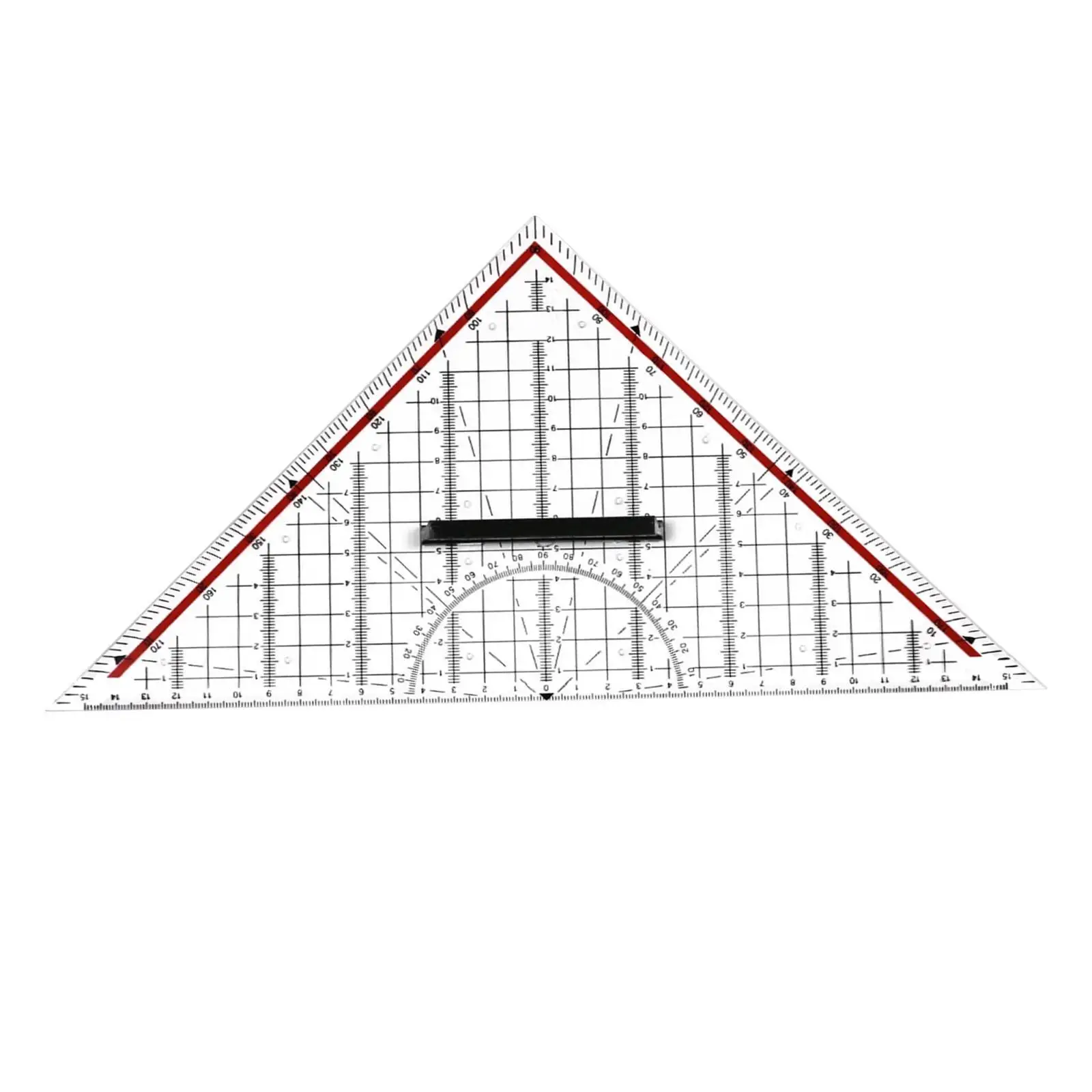 Regla de medición de transportador blanco, fácil de leer y para mediciones precisos, marcas claras