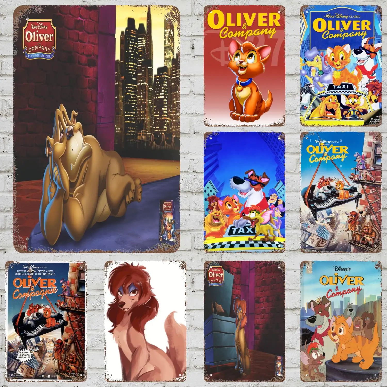 

MINISO Oliver & Company Retro Vintage Tin Sign Poster Decorative Plaque Metal Plate Wall Decor