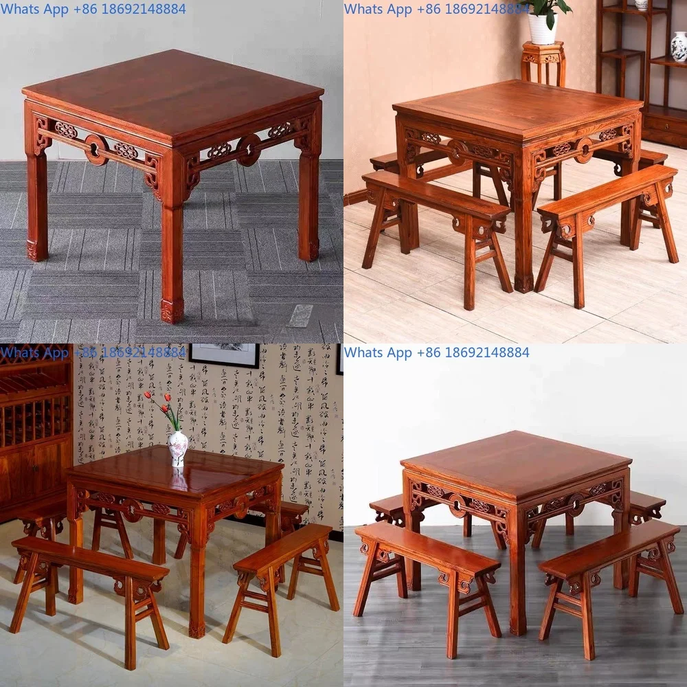 

Solid Wood Dining Table 2025 New Design High End Antique Style Farmhouse Table for Kitchen or Restaurant Use Premium Quality