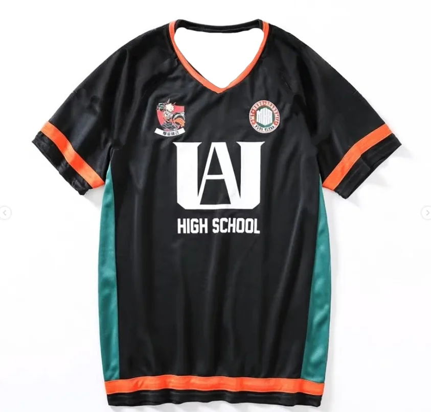 My Hero Academia Katsuki Bakugo UA High School Baseball T-Shirt, Teamuniform der Klasse 1-A, 3D-Druck, Anime-Kurzarmshirt