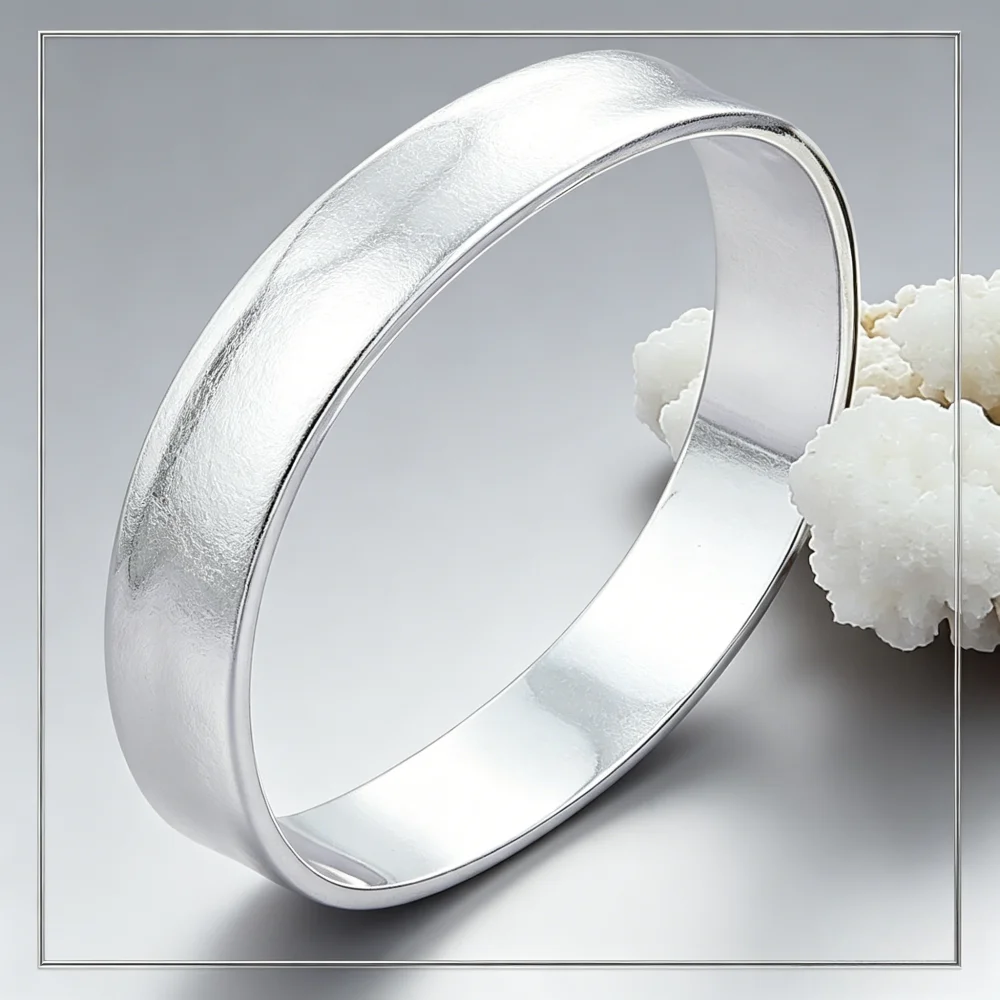 925 Sterling Silver Fashion Simple Women Square Round Cuff Bracelet Bangles High Quality Charm New Jewelry