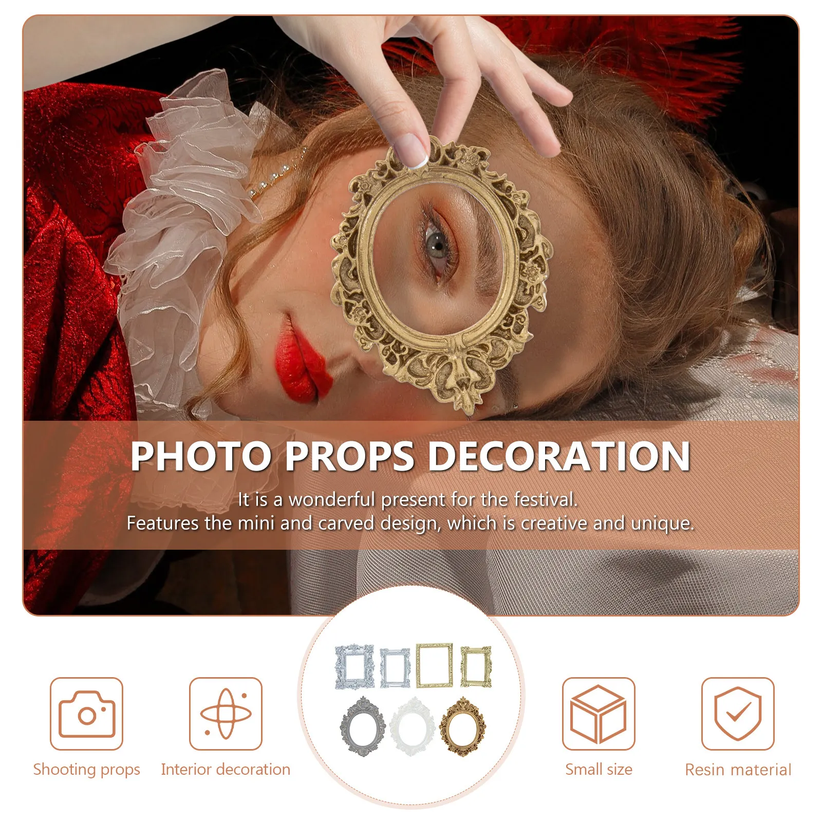 7 pcs Wall Display Frame Photo Picture Halloween Christmas New Year Decorative Nail Art Decorated Photo Frame Photography