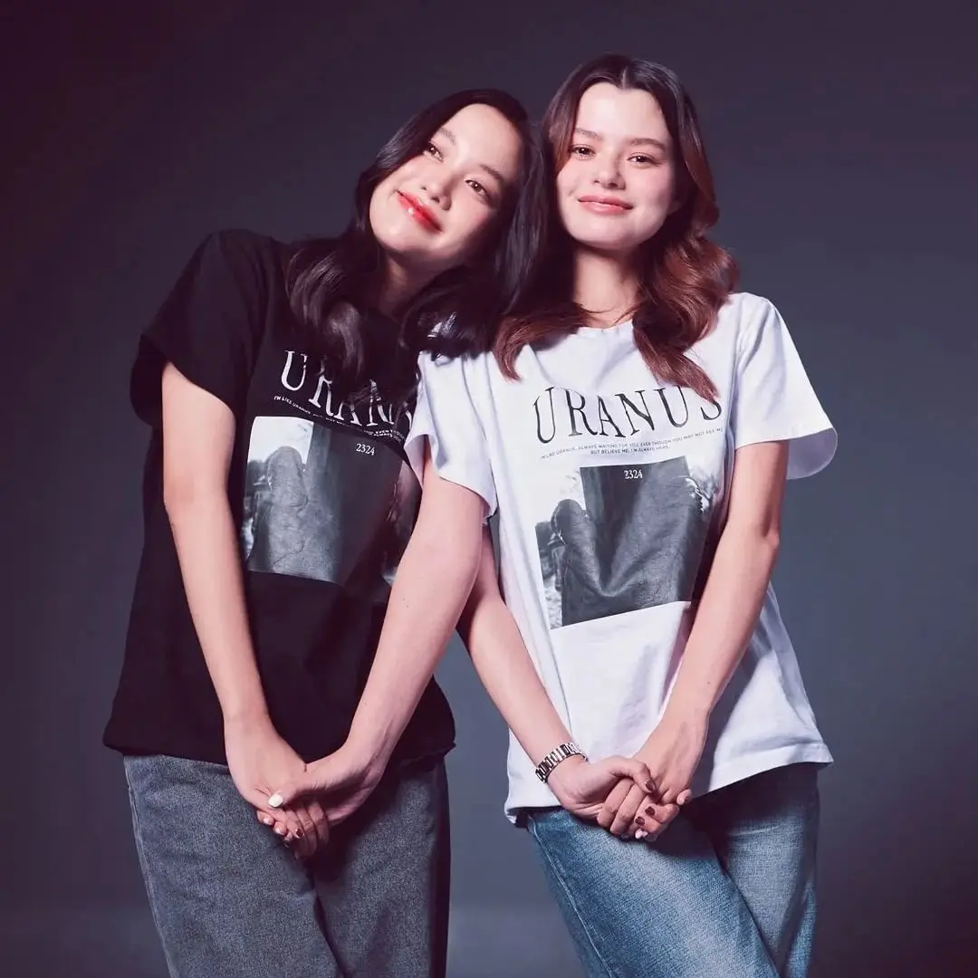 URANUS 2324 سلسلة FreenBecky نفس الصيف القطن الخالص تي شيرت عصري ومتعدد الاستخدامات رسالة مطبوعة جولة الرقبة أعلى #2