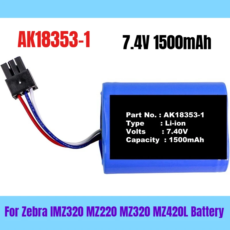 

7.4V 1500mAh AK18353-1 for Zebra IMZ320 MZ220 MZ320 MZ420L Battery
