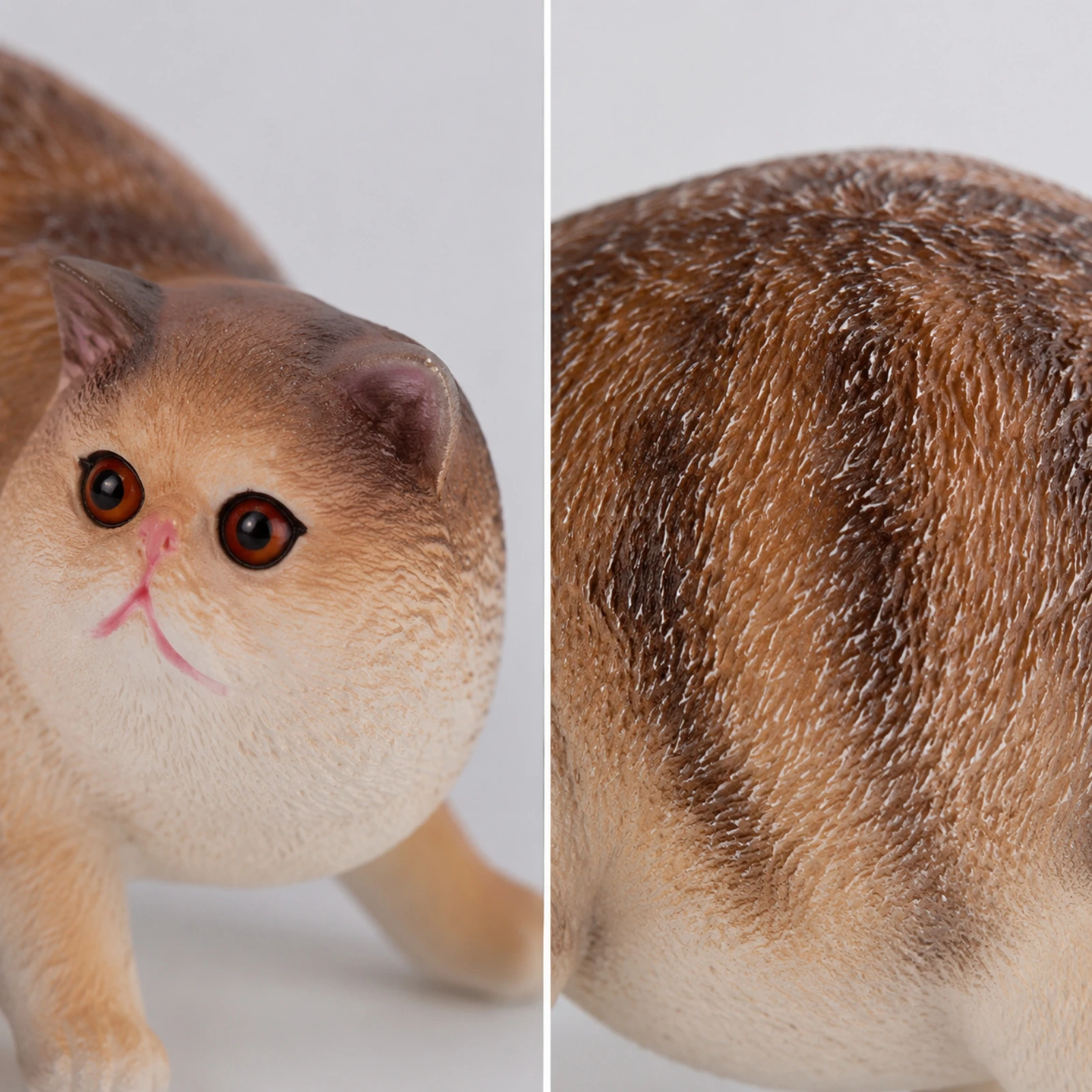 2 Pieces Cat Figurines Detailed Miniature Cat Figurines Miniature Cats Cute Sculptures Realistic for Collectors, Shelf Decor