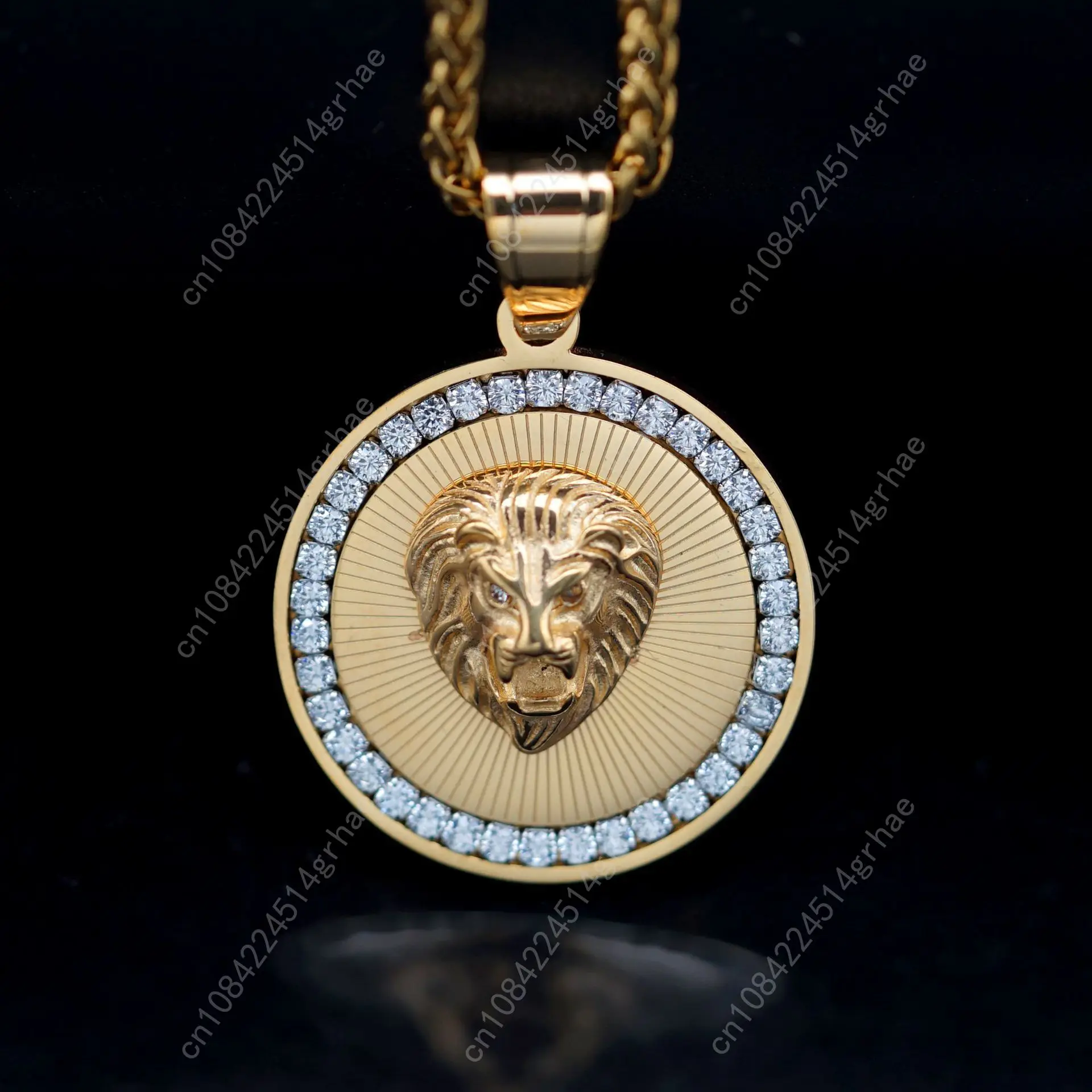 Glamour Luxury Lion Head Pendant for Women men with zircon stainless steel Necklace Banquet Jewelry Gift