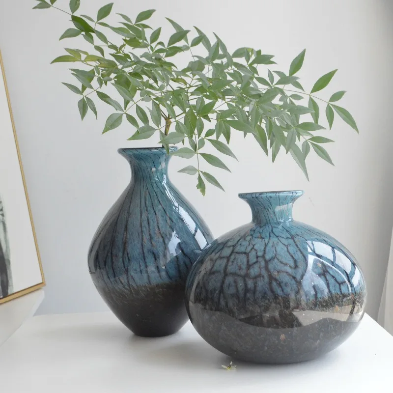 ジェーンヨーロッパアートフラワーアレンジメント色ガラス花瓶、アメリカンリビングルームテレビキャビネット、ダイニングテーブル花瓶