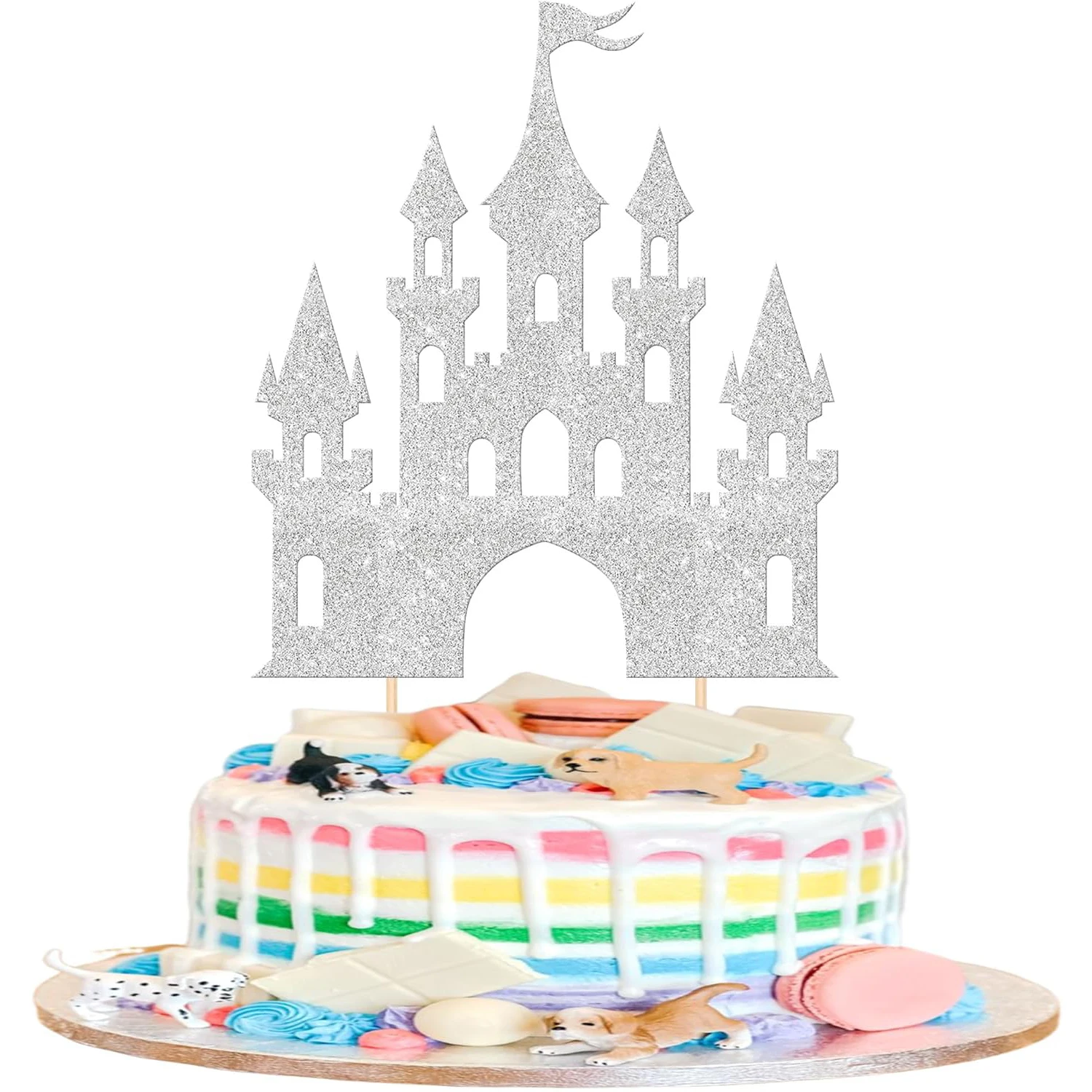 1 Stück Schloss-Kuchenaufsatz, Prinzessinnen-Kuchenaufsatz, Schloss-Thema, Geburtstagsparty, Kuchendekoration, Babyparty, Mädchen-Partyzubehör – Detail 10