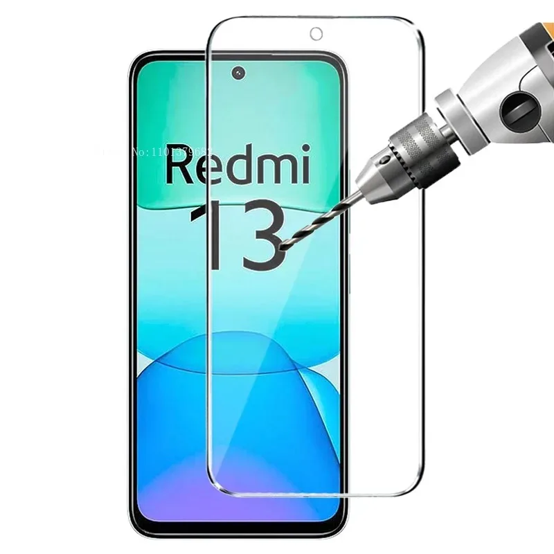 Pelindung layar kaca Tempered, pelindung layar kaca Tempered 6IN1 untuk Redmi 13C 12C Turbo 3 A2 A3 Plus 10C 10A 9C 9A untuk Redmi Note 13 12 11 10 Pro 11S