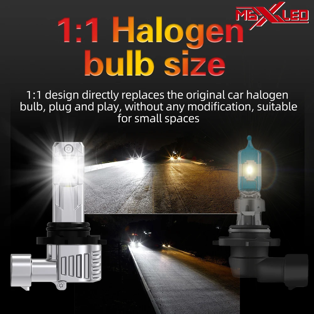 2pcs HB4 9006 Led Headlight Canbu Car Bulb High Power 6000K Fog Light Xenon White Diode Lamp 12v 55w For Honda Civic 8 2005~2011 view 6
