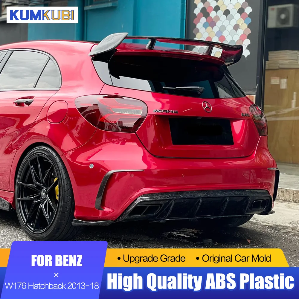 For Mercedes Benz A Class W176 A160 A180 A200 A250 A45 AMG 5door Hatchback 2013-2018 ABS Black Red Color Rear Roof Spoiler Wing